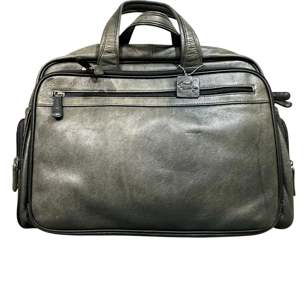 Osgoode Marley Fergus Multi Purpose Leather Bag Grey Marble Men's Briefcase EUC